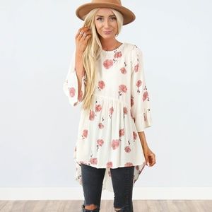 Shop Stevie Hender Floral Valencia Tunic Top Small